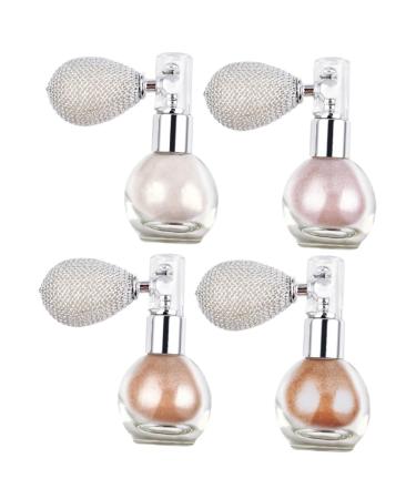 4pcs Body Powder Spray Shimmering Body Spray for Women Glitter Face Spray Powder Highlight Powder Spray Face Powder Eyeshadow Pressed Powder Spray Plastic Highlighter Miss Make up