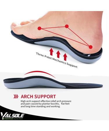 VALSOLE Plantar Fasciitis Insoles for Men Women (L) 10-11.5 - Gel Arch Support Inserts - Heavy Duty Orthotics for OverPronation, Metatarsalgia, Heel Pain - Plantar Fasciitis Relief - Buy Online on GoSupps.com