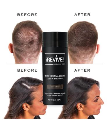 iRevive! Keratin Hair Fibers - Instantly Add Volume & Texture, Lasts 24 Hours - 27.5g (Black) - For Men & Women - Buy Online on GoSupps.com