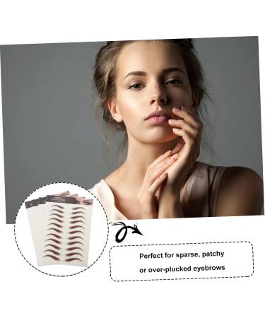 OHPHCALL 12 Sheets Brow Stickers False Eyebrows Cosmetics Temporary Eyebrows Makeup Stickers 21x14.8cmx3pcs Brownx3pcs - Buy Online on GoSupps.com