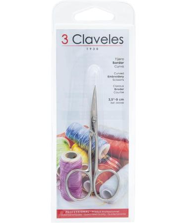 3 Carnations Silver 9 cm (3.5") Curved Embroidery Scissors 3.5" Carbon Steel Curved 9 cm (3 5") - Buy Online on GoSupps.com