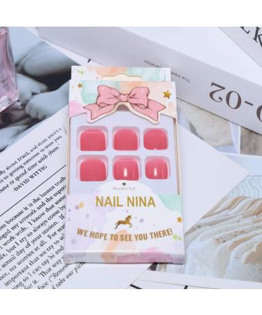 Yienate Bridal Jelly Rose Pink False Toe Nails - 24Pcs Full Cover Chic Nail Tips for Perfect Feet - Buy Online on GoSupps.com