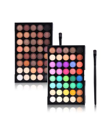 40 Color Eyeshadow Palette with Brush - Matte & Shimmer Cream Makeup Set for Stunning Looks | Best Quality International Shipping - Buy Online on GoSupps.com