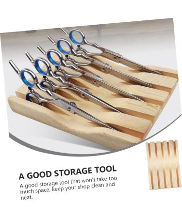 Frcolor Solid Wood Scissor Stand Holder - Barber Shear Storage Case for Hair Stylists & Grooming Tools - Buy Online on GoSupps.com