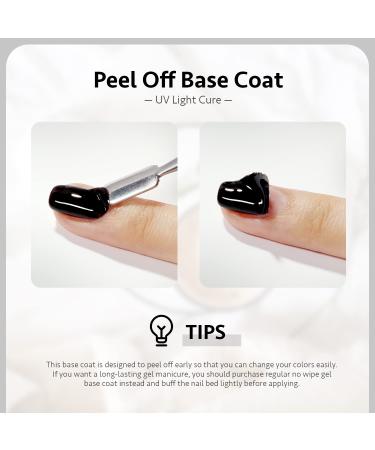 GAOY Peel Off Gel Base Coat 16ml - Clear Peelable Foundation for Gel Nail Polish | UV LED Lamp Compatible - Buy Online on GoSupps.com
