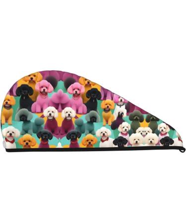 Buy Poodles Coral Velvet Dry Hair Cap with Buttons - Anti Frizz for Curly Long & Thick Hair - International Shipping Available - Buy Online on GoSupps.com
