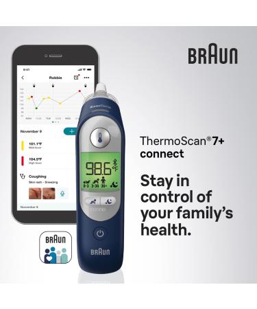 Braun ThermoScan 7+ Connect Digital Ear Thermometer - Fast & Accurate Results in 2 Seconds - Bluetooth Enabled for Kids, Babies, Toddlers & Adults - Buy Online on GoSupps.com