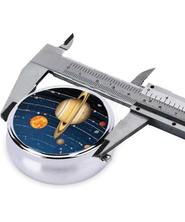 Outer Space Solar System Round Pill Box - 3 Compartment Mini Portable Travel Medicine Organizer for Vitamins & Tablets - Buy Online on GoSupps.com
