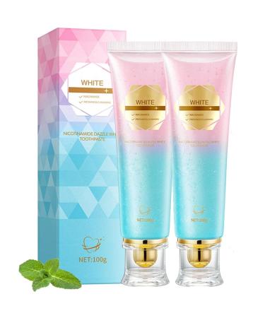 2 Pack Niacinamide Whitening Toothpaste Niacinamide Toothpaste Fresh Breath Toothpastes Remove Tooth Stains 7.6 Oz