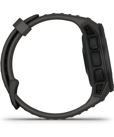 Garmin Instinct Graphite Outdoor Watch with GPS, Glonass, Galileo, Heart Rate Monitoring, Compass - Buy Online on GoSupps.com