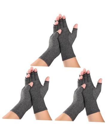 Mobestech 3 Pairs Glove Gloves for Safety Gloves Grey Gloves Gloves Hand Compression Gloves Compressive Sports Gloves Half Finger Indoor Gloves Breathable