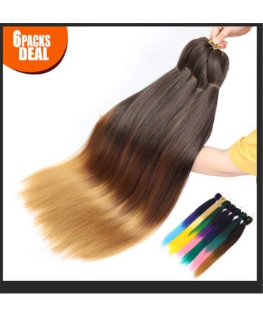 28-Inch Ombre Pre-Stretched Braiding Hair - 6 Packs Yaki Texture Kanekalon Extensions (1B-30-27) - Buy Online on GoSupps.com