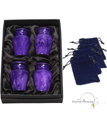 Eternal Harmony Cremation Urn for Human Ashes | Memorial Urn Carefully Handcrafted with Elegant Finishes to Honor Your Loved One | Adult Urn Large Size with Beautiful Velvet Bag (Small Violet Milo) S Violet Milo - Buy Online on GoSupps.com