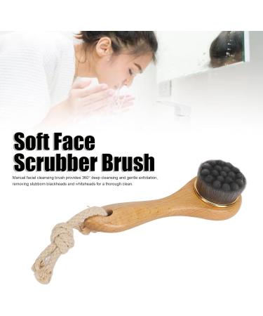 Manual Facial Cleansing Brush Lanyard Blackhead Removal Wooden Manual Face Scrubber Brush with Long Handle Super Soft Home Use for Sensitive Skin - Buy Online on GoSupps.com