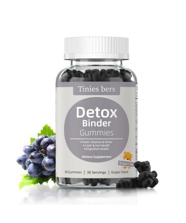 Detox Binder Gummies 1500mg All-in-One Binder Detox Supplement for Adults & Kids Max Absorption Liver Gut Digestive Detox Cleanse Non-GMO Gluten-Free Vegan Sugar Free Grape 60 60 Count (Pack of 1)