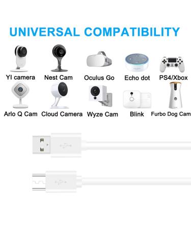 10FT 3 Pack Power Extension Cable for Wyze Cam v2/v3, Yi Camera, Blink Camera, Nest-Cam - Micro USB Charging Cord for Wyze v3 Outdoor - Indoor Use - Buy Online on GoSupps.com