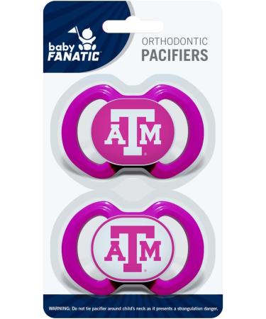 Baby Fanatic Girls Pink Pacifier 2-Pack - NCAA Texas A&M Aggies | Officially Licensed League Gear - Buy Online on GoSupps.com