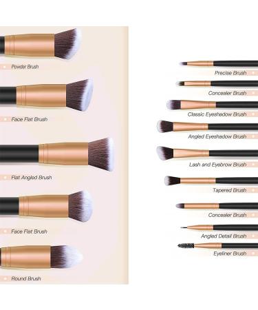 Buy Zhurson 14-Part Red-Gold Makeup Brush Set | Face & Eye Brushes for Foundation Powder & Eyeshadow - International Shipping Available - Buy Online on GoSupps.com