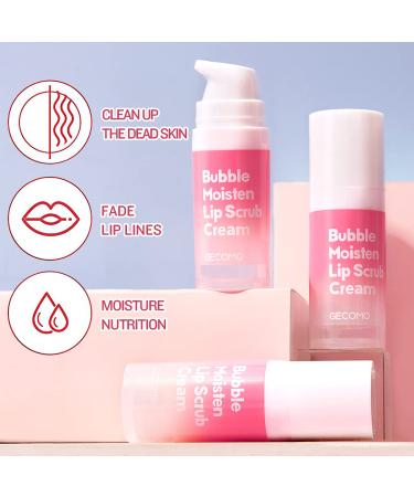 GECOMO Lip Scrub: Bubble Gentle Exfoliation, Lip Polish & Exfoliator for Natural Tender Lips - Anti Peeling Lip Mask, Professional Essential Lip Care Product - Best Cute Small Gift - Buy Online on GoSupps.com