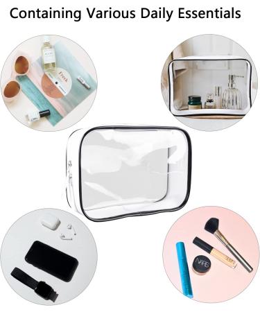 Clear Travel Toiletry Bag - Lightweight TSA Approved Transparent Cosmetic Pouch for Multipurpose Use - White (1 Pack) - Buy Online on GoSupps.com