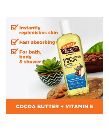 Buy Premium Cocoa Butter Formula Body Oil - 2 Full-Sized Bottles & Travel Size | Moisturizing & Vitamin E Infused | International Shipping Available - Buy Online on GoSupps.com
