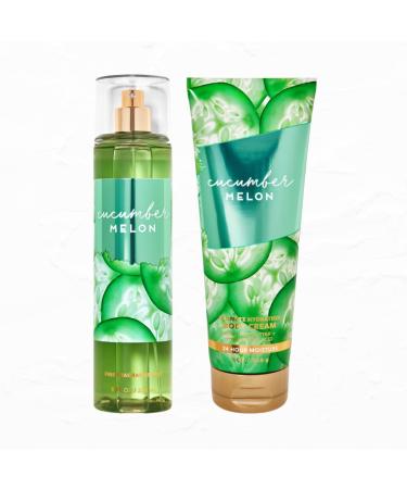 Cucumber Melon Body Care Duo | Fine Fragrance Mist 8 fl. oz. and Body Cream 8 oz. | Full Size Gift Set (Packaging Design Styles May Vary)