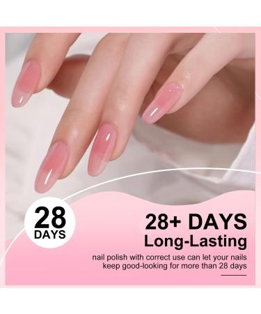 DouborQ Pink Nude Nail Polish Long-lasting Jelly Nail Art Varnish (45) Pink Nude-45 - Buy Online on GoSupps.com