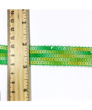 Green Multi Sequin Ribbon Trim 7/8 inch - 2 Yards | YD-TM-971 | Sparkly Embellishment for Crafts & Sewing - Buy Online on GoSupps.com
