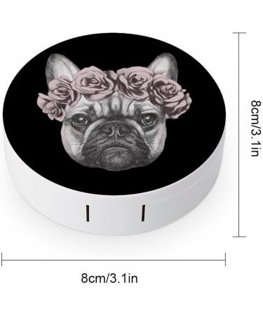 French Bulldog Rose Crown Contact Lens Travel Kit - Portable Cute Contact Box with Mirror for Daily Use | Shop Now - Buy Online on GoSupps.com