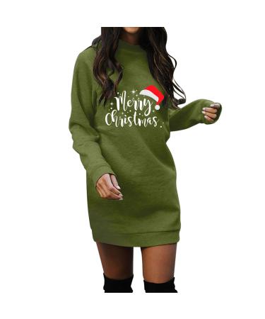 Hanxiulin Women Christmas Rock Print Long -sleeved hooded sweater dress pocket Christmas elk hooded oversize long -sleeved hooded hoodover mini sweater Christmas dresses autumn winter AG S