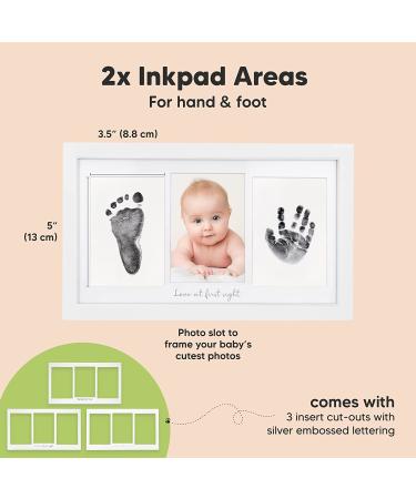 Inkless Baby Hand and Footprint Kit Frame - Personalized Newborn Picture Frame - Mess-Free Baby Keepsake - Baby Shower Gift (Alpine White) - Buy Online on GoSupps.com