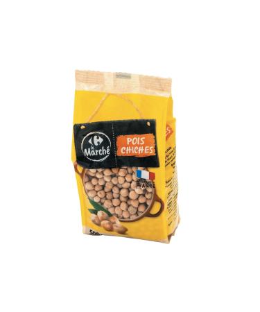 CARREFOUR LE MARCHE Pois Chiches Riche en Prot ines Texture Tendre et Fondante (500g) - Le Lot De 4