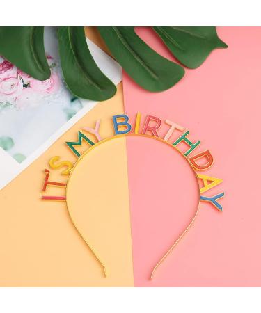 Rainbow 'It's My Birthday' Alloy Headband - Birthday Crown for Women and Girls - Party Decorations - Buy Online on GoSupps.com