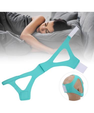 Adults Breathable Anti-Snoring Chin Strap with Jaw Support Belt - Blue Green - Buy Online on GoSupps.com