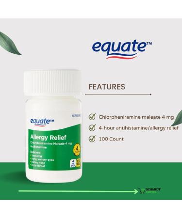 Allergy Relief Medicine Chlorpheniramine Maleate 4 mg Antihistamine Tablets 2-Pack 200 Count - Buy Online on GoSupps.com
