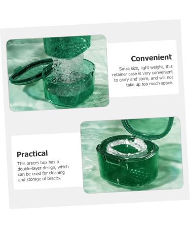Frcolor Retainer Storage Box - Reusable Teeth Container for Prosthesis Travel-Friendly Crystal Bowl Case for False Teeth - Buy Online on GoSupps.com