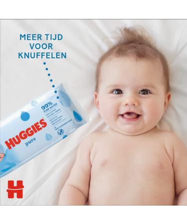 Huggies Pure Baby Cloths - 18 Packs (1008 Towels) | 99% Pure Water Perfume-Free Natural Wet Wipes for Gentle Cleaning & Protection - Buy Online on GoSupps.com