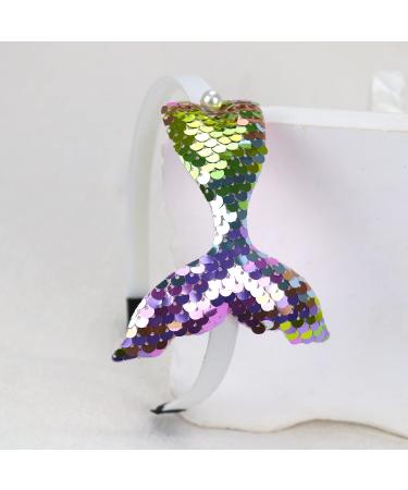 Totelux Mermaid Headband - Reversible Fish Tail Hair Hoop with Pearl for Women & Girls - Light Purple - Buy Online on GoSupps.com
