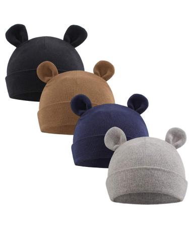 XIAOHAWANG Newborn Hospital Hat Preemie Boys Girls Beanie Cotton Bear Ears Infant Baby Hats 0-6 Months 6-12 Months Color-B