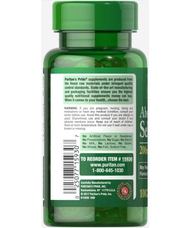 Puritan's Pride Absorbable Selenium 200 mcg - 100 Softgels | Antioxidant Support - Buy Online on GoSupps.com