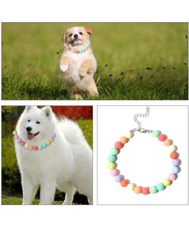 Colorful Dog Pearl Necklace & Adjustable Pet Collar - Stylish Jewelry for Mini Breed Dogs & Cats - Buy Online on GoSupps.com