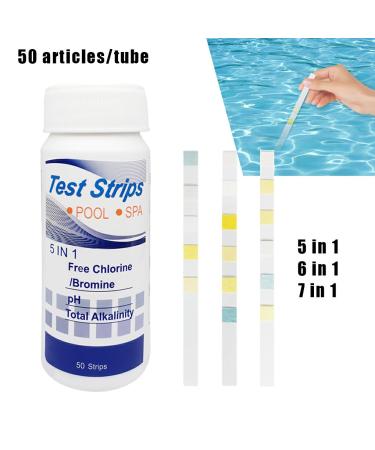 Dajidafu 50piece Easy-to- Test Strips For Precise And Convenient Measurements Water Test Strips PE Pool Test Strip Ph Test Strips five-in-one 50 pieces/canister five-in-one 50 pieces/canister - Buy Online on GoSupps.com
