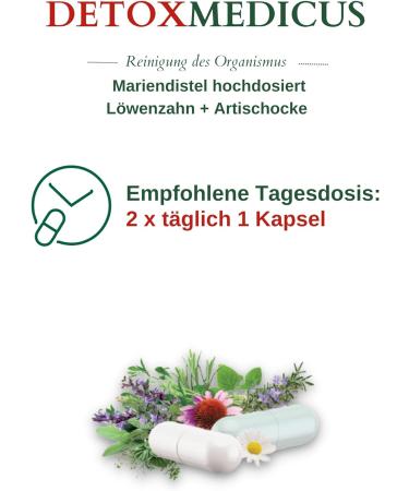 Swissmedicus Detox Medicus - 120 Vegan Capsules with High-Dose Milk Thistle Dandelion Artichoke & 10 Herbal Extracts | Organic Detox Cleanse Produced in Europe - Buy Online on GoSupps.com