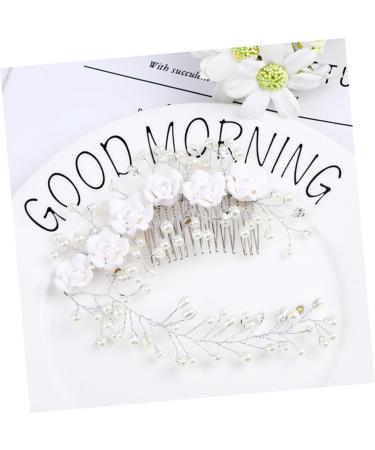 FRCOLOR wedding headpiece for bride Bridal hair combs for women accessories pearl hair comb for women Wedding Comb Barrette pearl hair clips Wedding pearl Headpiece Miss crystal issue card - Buy Online on GoSupps.com