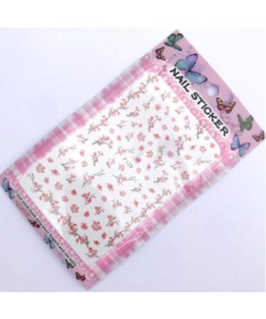 Flowers Nail Water Stickers Decals Pink Cherry Blossoms Tree with Leaves Nail Art Sliders Summer for Nail Art Decoration - Buy Online on GoSupps.com