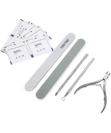 Manicure Tool Set Stainless Steel Cuticle Nippers Pusher File for Nail Polish Removal Suitable for Household and Nail Salon Use - Buy Online on GoSupps.com