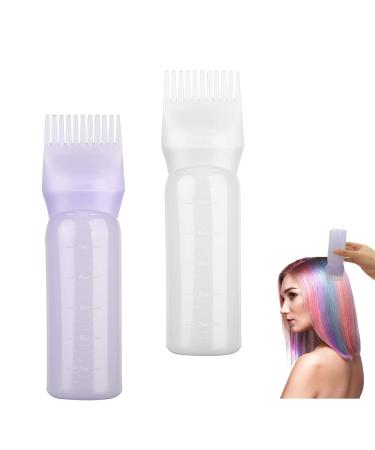 FINEASY 2 Pieces Hair colored brush Bottle root ridge Applicator Applicator Grund tools B rste Hair coloring medium Shampoo hair color comb hair color oil comb 170 ml (white+violet)