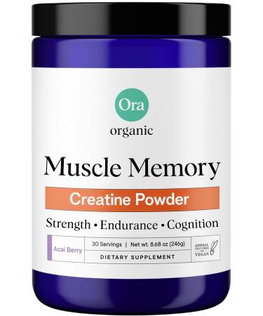 Ora Organic Creatine Monohydrate Powder - German-Sourced Creavitalis for Strength elevATP for Energy D-Ribose & Taurine for Recovery - Creatine for Women & Men - Acai Berry Flavor 30 Servings