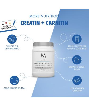MORE Creatine + Carnitine 500g - Natural Creatine Monohydrate Powder for Enhanced Performance | International Shipping Available - Buy Online on GoSupps.com