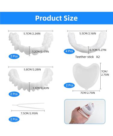 Brigtviee Instant Cosmetic Dentures Veneers - Upper & Lower Temporary Teeth for Men & Women - 2 Pairs with Mini Tweezers for Tooth Whitening - Buy Online on GoSupps.com